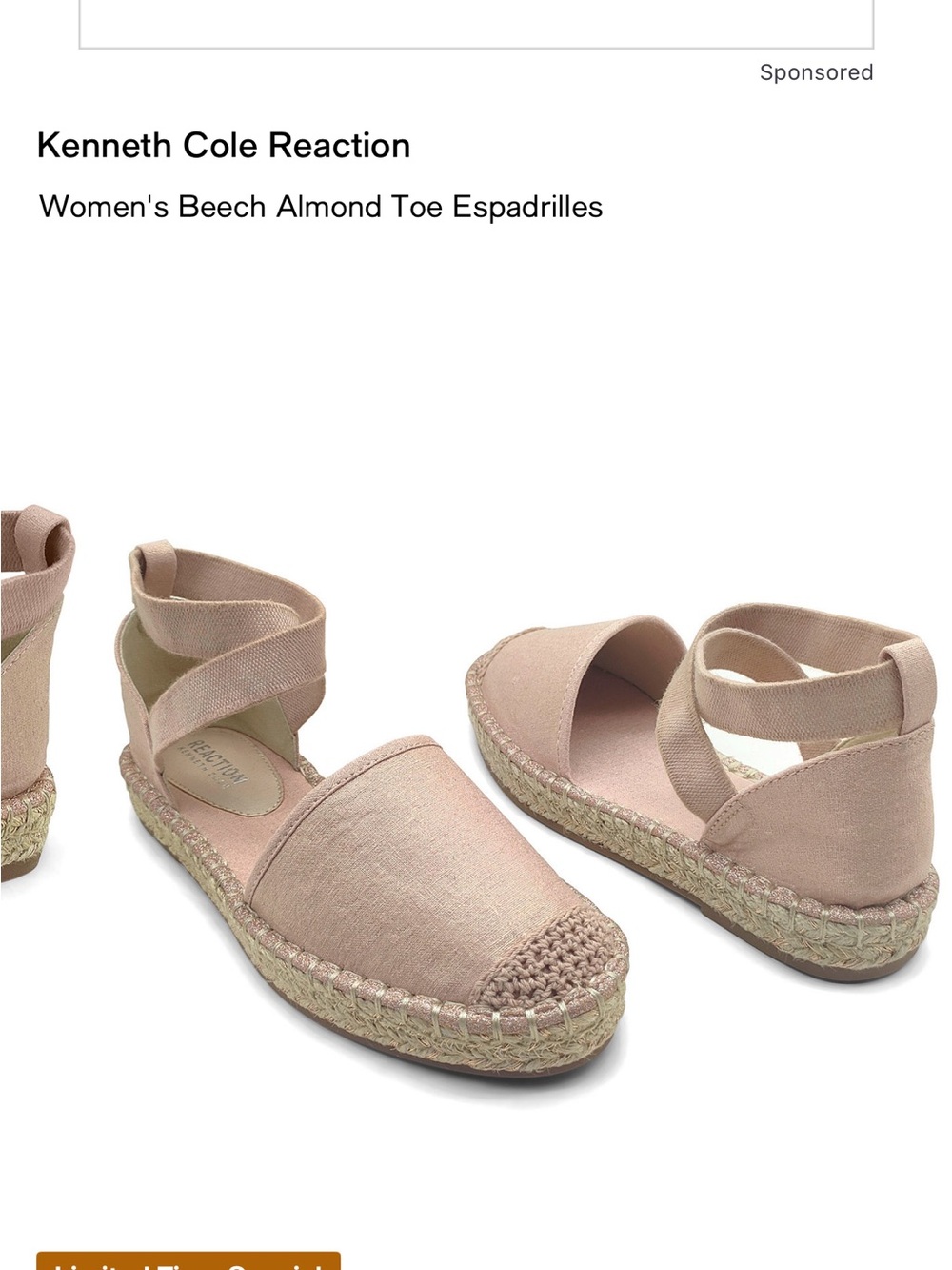 Kenneth Cole Reaction Women's Espadrille Ankle Tie Sandals in Blush